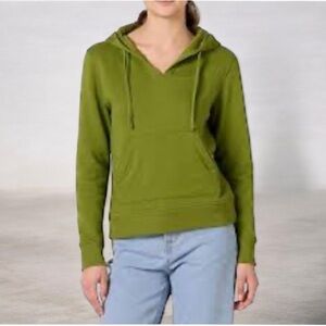 Amazon Essentials Classic-Fit Long-Sleeve open V-neck Fleece Hooded Sweatshirt